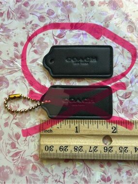 Coach Black Leather Tag